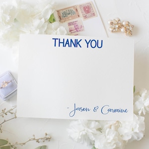Tarjetas de agradecimiento para parejas / Gracias de / Tarjetas de notas de boda personalizadas / Papelería moderna para parejas Conjunto de 10 sobres de notas 22-21