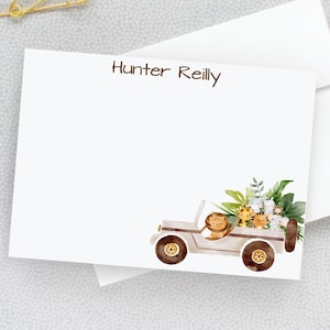 Tarjetas personalizadas para niños, Tarjetas de notas para agradecer, Papelería temática de Jungle Safari, Tarjetas de notas para niños, Tigres, Elefantes, Leones 22-160