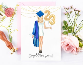 Graduation Card | Custom Card for Senior | Congratulations Graduate | Cap and Gown | Class of 2023 | Graduation | College | High School