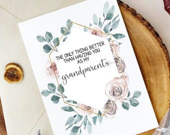 Pregnancy Reveal Card for Grandparents | New Great Grandparents Card | Only the Best Grandparents | Great Grandma Great Grandpa Card | BOHO