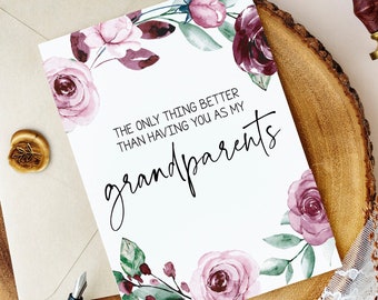 Pregnancy Reveal Card for Grandparents - New Great Grandparents Card - Only Thing Better Grandparents - Great Grandma Great Grandpa Card