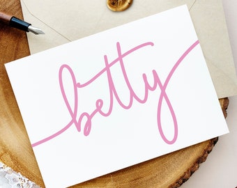 Script Personalized Stationery Set for Her | FOLDED Note Cards for Women | Custom Script Note Cards Thank You Notes and Envelopes Set 22-147