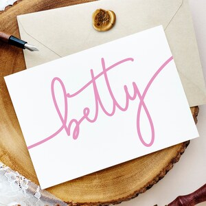 Set di cancelleria personalizzato per lei / Biglietti pieghevoli per le donne / Biglietti di ringraziamento personalizzati Note e buste Set di note e buste 22-147