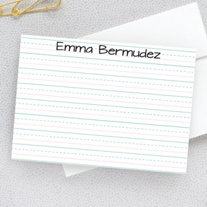 Papelería personalizada para niños, tarjetas de notas forradas para niños, tarjetas planas para amigos y cartas, cartas a la abuela 22-120