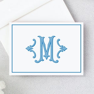 Personalisiertes Monogramm-Briefpapier, benutzerdefiniertes Monogramm-Briefpapierset, gefaltete Grußkarten, Dankesnotizen, wählen Sie Ihre Farbe und Menge 24-2