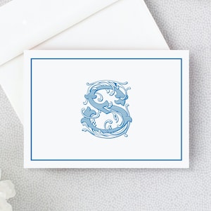Gepersonaliseerd briefpapier, monogram stationaire set, op maat gevouwen notitiekaarten, bedankbriefjes voor dames meisjes, kies uw kleurhoeveelheid 24-3