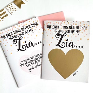 Proposition de marraine italienne Scratch Off Card - La seule chose mieux que de vous avoir comme ma carte Zia - Baptême italien - BLESSED
