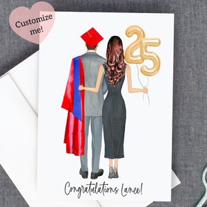 Graduation Card For Him | Graduation Keepsake from Mom | Congratulations Graduate | Guy Cap Gown | Class of 2025 | University Graduation