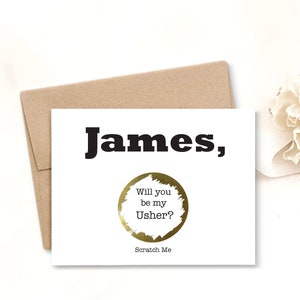 | de carte Usher Asking Carte à gratter pour | de porteur d’anneau Serez-vous mon huissier | Carte de demande de mariage personnalisée | Neveu | Junior Groomsman