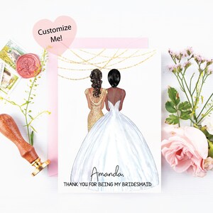 Brautjungfern Dankeskarte | Personalisierte Brautjungfernkarte | Ehrmädchen Andenken | Matron of Honor Dankeskarte für beste Freundin | Schwester