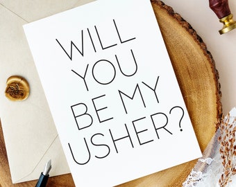 Will You Be My Usher Card Proposal From Bride Groom, Modern Wedding Asking Card For Nephew, Godson, Brother, Junior Groomsman Ring Bearer