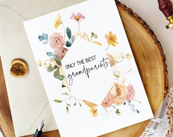 Pregnancy Reveal Card for Grandparents | Only the Best Grandparents Get Promoted to Great Grandparents | New Great Grandmother Grandfather