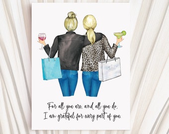 Friendship Keepsake Card, Card for Mom, Best Friend Gift Card, Custom Birthday Card, Thank You Card, Matching Jackets, Mothers Day