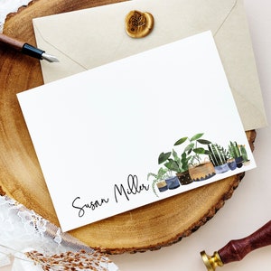 Papeterie personnalisée de plantes d’intérieur | Cartes de notes personnalisées | Crazy Plant Lady Cadeau | Stationnaire pour les amateurs de plantes | Monstera | Plante serpent