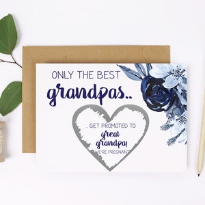 Carte à gratter de grossesse pour grand-père | Carte de révélation de bébé arrière-grand-père de petit-enfant | Les meilleurs grands-| Carte d’arrière-grand-père