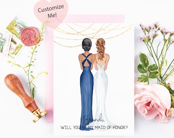 Maid of Honor Asking Card | Proposal Card | Bridesmaid Keepsake | Best Friend Maid of Honor Card | Custom Matron of Honor | Bridesmaid Gift