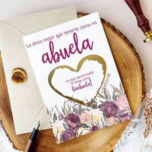 ESPAÑOL Tarjeta de Revelación de Embarazo a la Abuela / Abuela a Bisabuela / Nueva Tarjeta de Rasca y Gana / Anuncio de Bebé para la Abuela a la Bisabuela