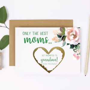 Tarjeta de revelación de mamá bebé / Anuncio de embarazo para la nueva abuela / Scratch Off para que la abuela sea / Anuncio / Abuela / Solo lo mejor
