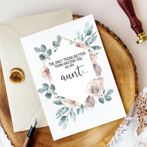 Carte de révélation de grossesse pour tante | Nouvelle carte de grand-tante | Seule chose mieux tante | Carte pour tante de nièce et neveu | Nouvelle carte Grandbaby