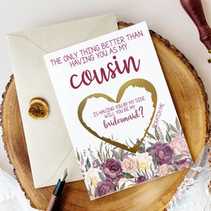 Will You Be My Bridesmaid Proposta per Cousin Scratch Off Card - L'unica cosa migliore Cugino - giovane damigella d'onore