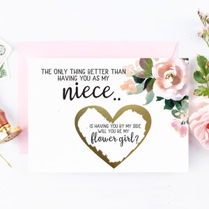 Flower Girl Proposition pour nièce Scratch Off Card | La seule chose mieux que de t’avoir comme nièce | Flower Girl demande une carte pour nièce