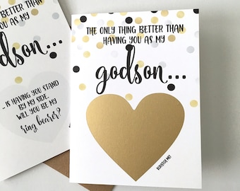 Will You Be My Ring Bearer Scratch Off Proposal Card for Godson - The only thing better than having you - Will You be my Jr Groomsman - DOT