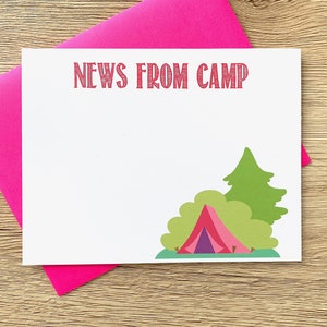 Sleep Away Camp Note Cards - Sleepaway Camp Stationery Cards - Camping Trip Stationary - Notas del campamento - New From Camp Note Cards DM265
