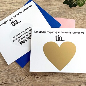 PROPUESTA MADRINA y Padrino ESPAÑOL Tarjetas Rascar SET DE 2 - Tía y Tío - Padrino y Madrina - Bautizo Bautismo