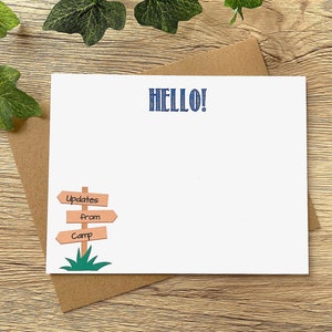 Updates from Camp Note Cards - Sleepaway Camp Stationery - Camping Trip Stationary - Notes from Camp - Sleep away Camp Letter DM263