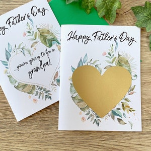 Carte de révélation de grossesse de la fête des pères - Nouvelle carte à gratter de grand-père - Annonce de bébé de la fête des pères - Révélation de bébé pour papa - Carte pour grand-père