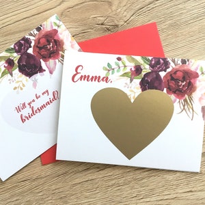 Proposta personalizzata di damigella d'onore - Will You Be My Bridesmaid - Bridesmaid Wedding Card - Maid of Honor - Winter Wedding - MERLOT