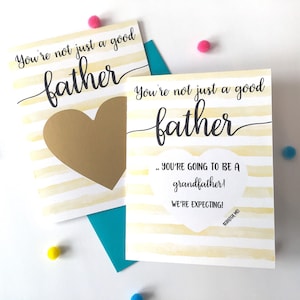Carte à gratter de grossesse - Annonce de bébé pour papa - Vous n’êtes pas seulement un bon père, vous allez être grand-père - STRIPES
