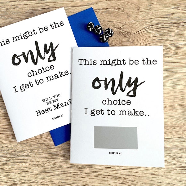 Best Man Proposal Card | Best Man Scratch Off Card | Funny Will You Be My Groomsman | This Might Be the Only Choice I Get To Make | Usher