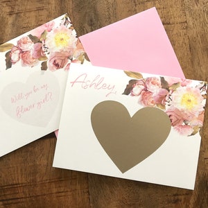 Proposition personnalisée de fleurs GIrl Carte à gratter - Scratch Off pour demoiselle d’honneur - Flower Girl - vintage Inspired - HERITAGE