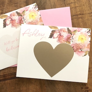 Proposition de demoiselle d’honneur personnalisée Carte à gratter - Scratch Off pour demoiselle d’honneur - Flower Girl - Demoiselle d’honneur - vintage Inspired - HERITAGE