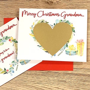 Revelación de embarazo de Navidad a la abuela Tarjeta de rasca y gana - Anuncio de embarazo - Bisabuela - Anuncio de bebé - FELIZ NAVIDAD