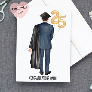 Tarjeta de graduación para él, tarjeta para recién graduados, felicitaciones de la escuela secundaria y la universidad, tarjeta de la clase de 2023 para él, graduación 2024