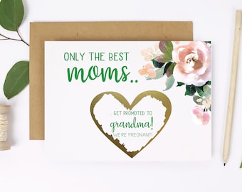 Mom Baby Reveal Card | Pregnancy Announcement for New Grandma | Scratch Off for Grandma to Be | Announcement | Grandmother | Only the Best