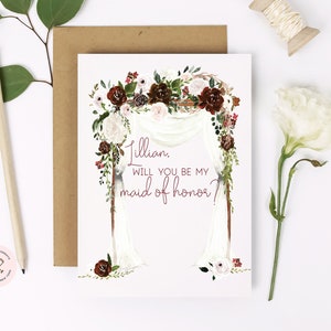 Maid of Honor vraagt kaart | Will You Be My Maid of Honor Zuster | Bruidsmeisje | Boho Chuppah Bruiloft Canopy Card | Matrone van Eer