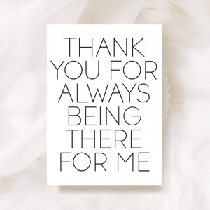 Merci d'être toujours là pour moi carte, jour du mariage, merci, pour maman, papa, meilleur ami, grand-mère grands-parents grand-père du marié