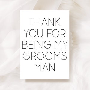 Danke fürs Sein mein Groomsman Karte, von Braut Bräutigam, Karte für Trauzeugen, Bruder, bester Freund, Neffe, Patenkind, Hochzeit Dankeschön Karte