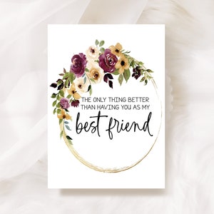 Trauzeugin Vorschlag Karte für beste Freundin, werden Sie meine Brautjungfer Hochzeit Brautparty fragen nach Bestie, Schwester, Wein Laub