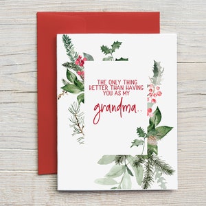 carte d’annonce de grossesse | Révélation de la grossesse de Noël à grand-mère | Nouvelle annonce de bébé grand-mère | Avoir un bébé | Je suis enceinte |
