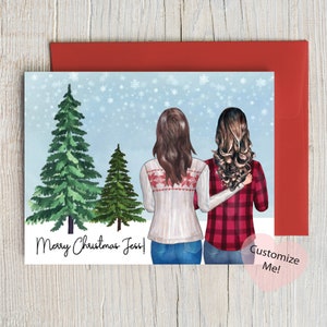Tarjeta de Navidad para el Mejor Amigo / Tarjeta de Vacaciones Personalizada para la Hermana / Tarjeta para mamá / Tarjeta Personalizada / Friends Forever / Tarjeta winter Wonderland
