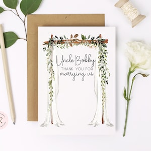 Officiant Bedankkaart | Trouwdag Bedankt voor uw huwelijk | van Bruid en Bruidegom | Aan Mijn Priester | Bruiloft Canopy Card BOHO