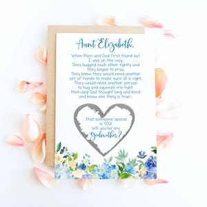 Propuesta de Madrina Rascar Tarjeta - Godmother Asking Poem / Godmother Card / Best Friend Godmother / Sister Godmother Proposal / Baptism