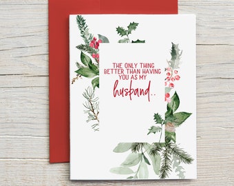 Pregnancy Reveal to Husband Boyfriend Card | Christmas Card for Baby Daddy Pregnancy Announcement | New Father Christmas Gift Pine Mistletoe