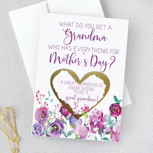 Mothers Day Pregnancy Scratch Off Card for Mom New Grandma Reveal Card Mothers Day Baby Announcement New Baby Grandchild Card image 3