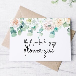 Danke, dass du meine Blumenmädchen Karte | Karte für Nichte | Schwester | Patentochter | Hochzeit Dankeskarte | Matrone der Ehre | Ehrfrau