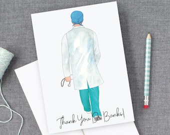 Thank You Card For Doctor | Custom Dr Keepsake | Thank You Physician Assistant | Card for Doc | Medical Professional Thank You Custom Card